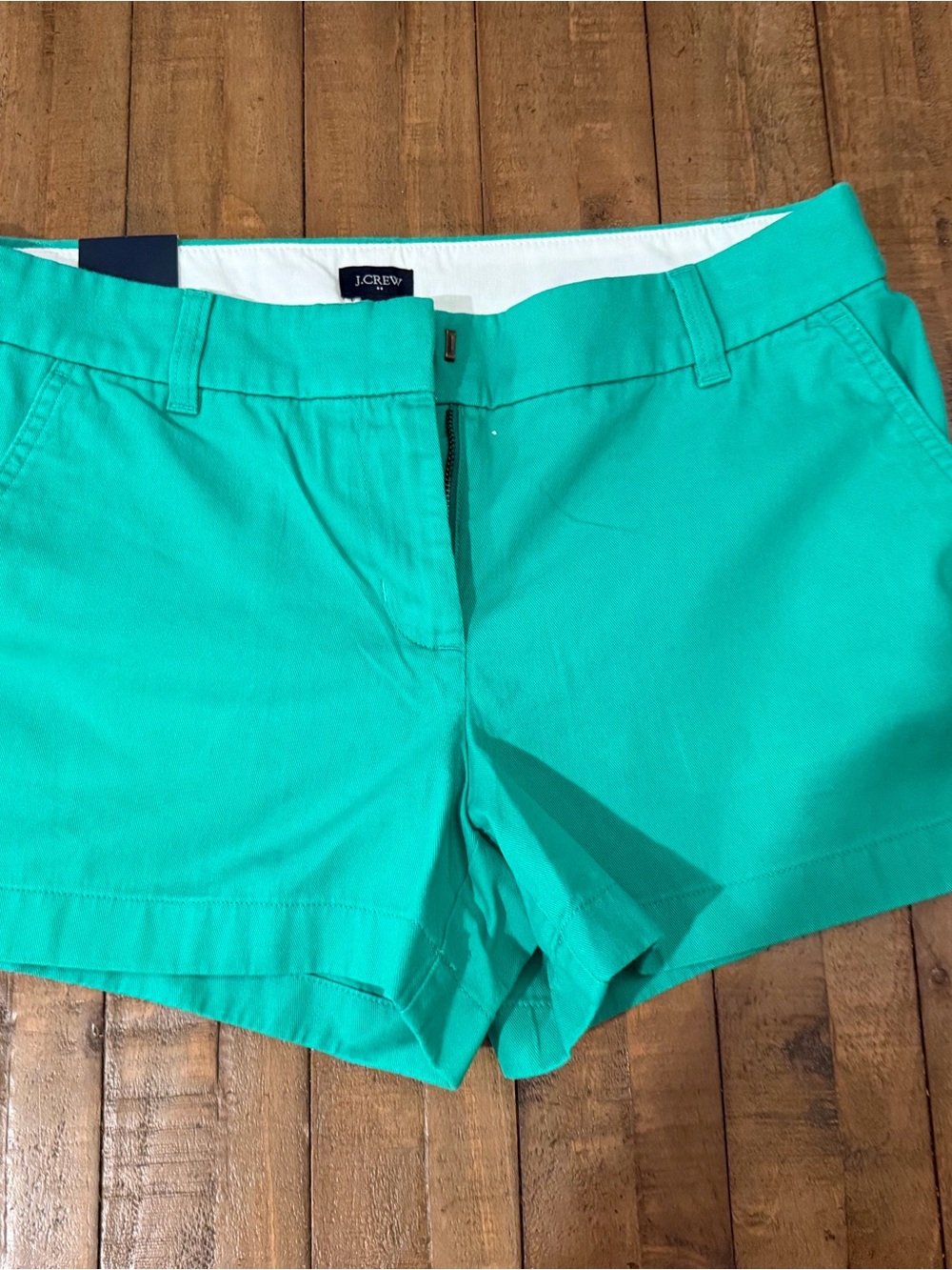 J. Crew Teal High-Rise Cotton Blend Shorts